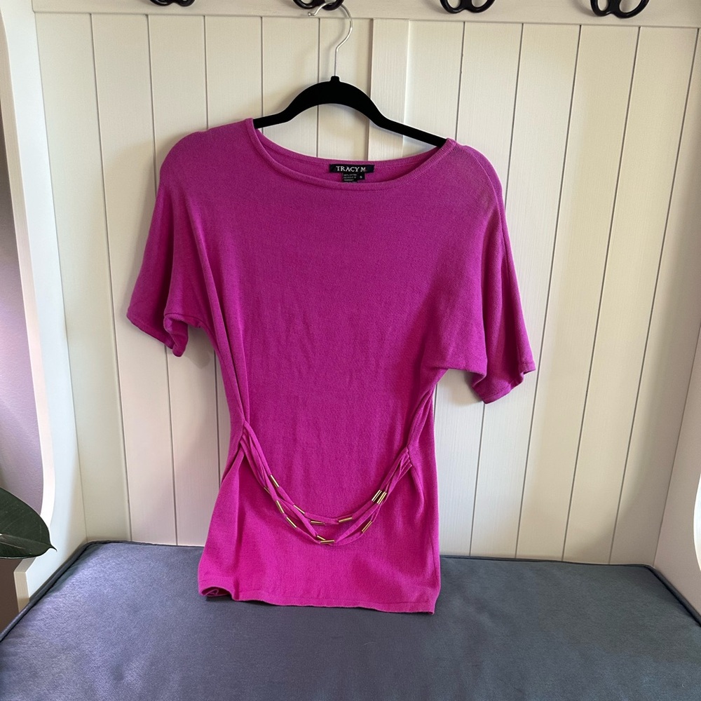 Women's Fuchsia Short Sleeve Top